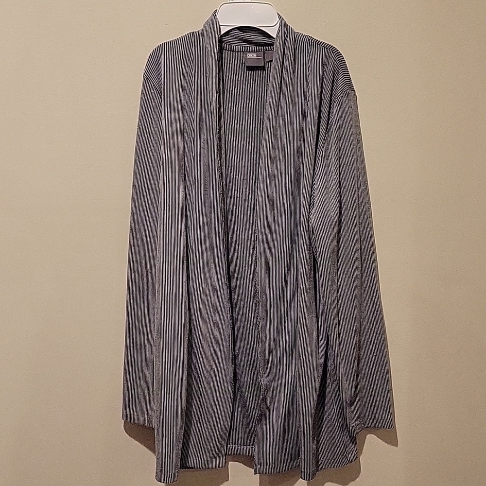 ❤️ ASOS GRAY RIB KNIT MIDI CARDIGAN, LARGE
